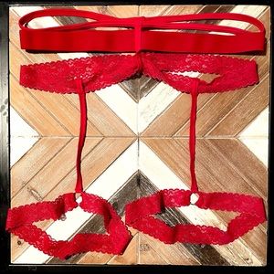 Mens Red Lace Garter